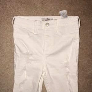 High rise white skinny jeans Hollister